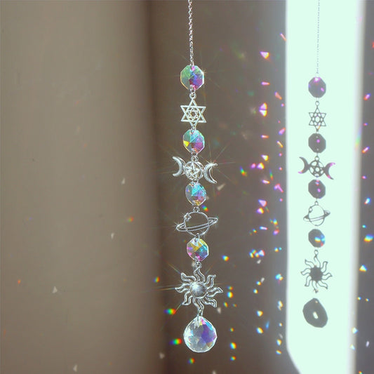 Delicate Crystal Moon Wind Chime Catcher - Luxicro