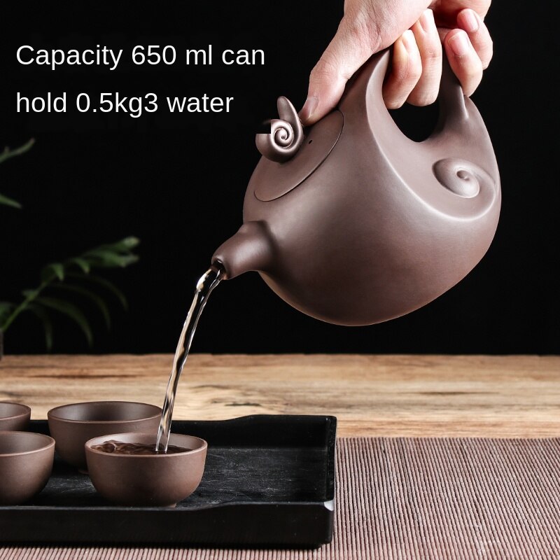 Big Traditional Chinese Purple Clay Teapot Set
