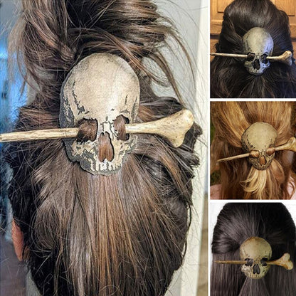 Edgy Gothic Skull Hair Clips