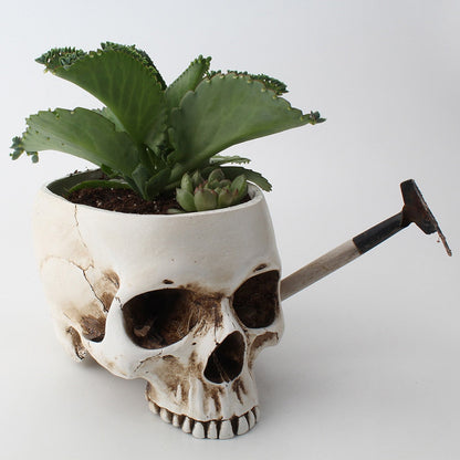Decorative Skull Shaped Ceramic Vase - Luxicro