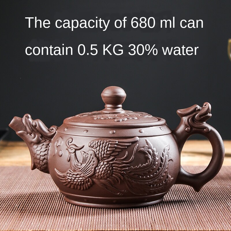 Big Traditional Chinese Purple Clay Teapot Set