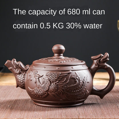 Big Traditional Chinese Purple Clay Teapot Set