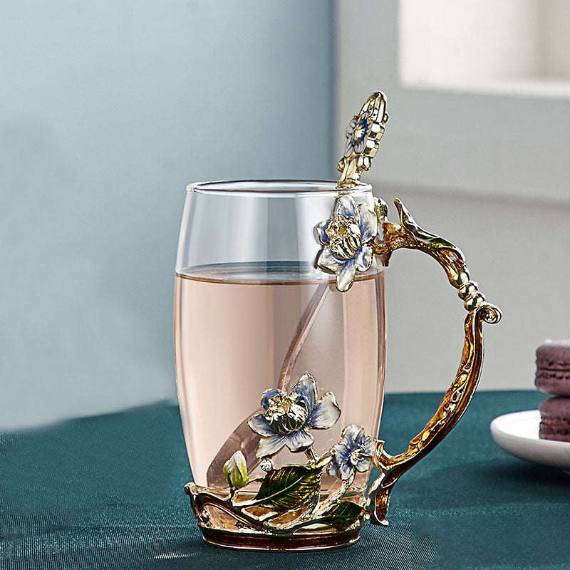 Beautiful Flower Patterned Coffee Mug