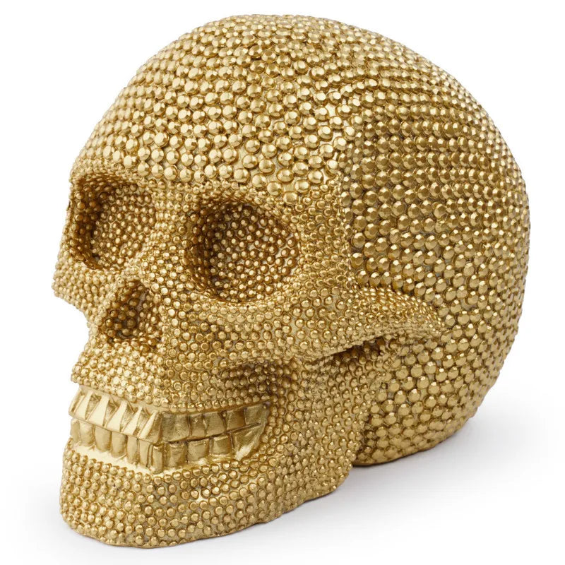Big Metallic Skull Figurine Home Decor Statue - Luxicro