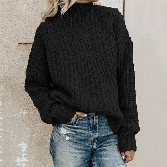 Cozy Oversized Cable Knit Women's Sweater - Luxicro