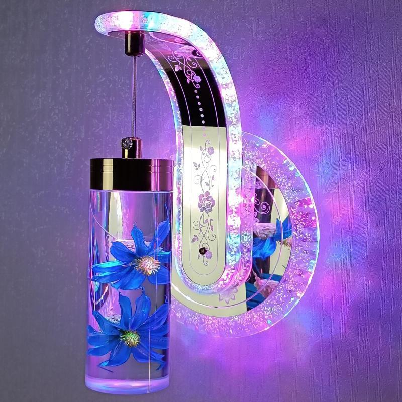 Elegant Glass Floral Dimmable Wall Lamp