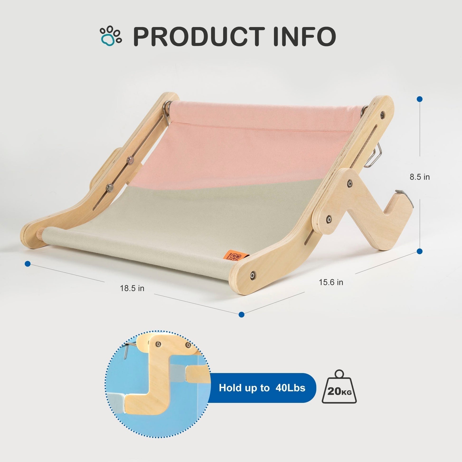 Natural Wood Cat Window Perch Bed - Luxicro