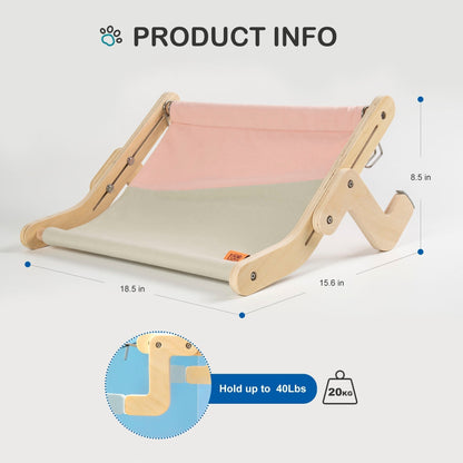 Natural Wood Cat Window Perch Bed - Luxicro