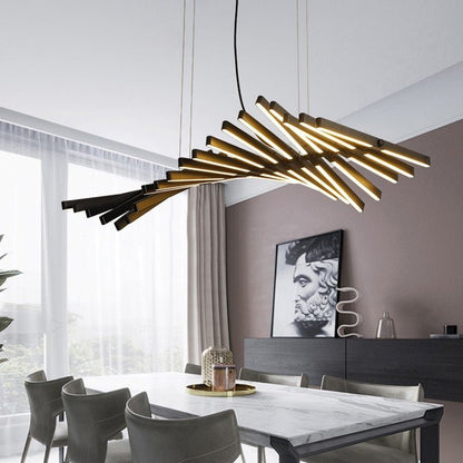 Modern Herringbone LED Pendant Light Fixture - Luxicro