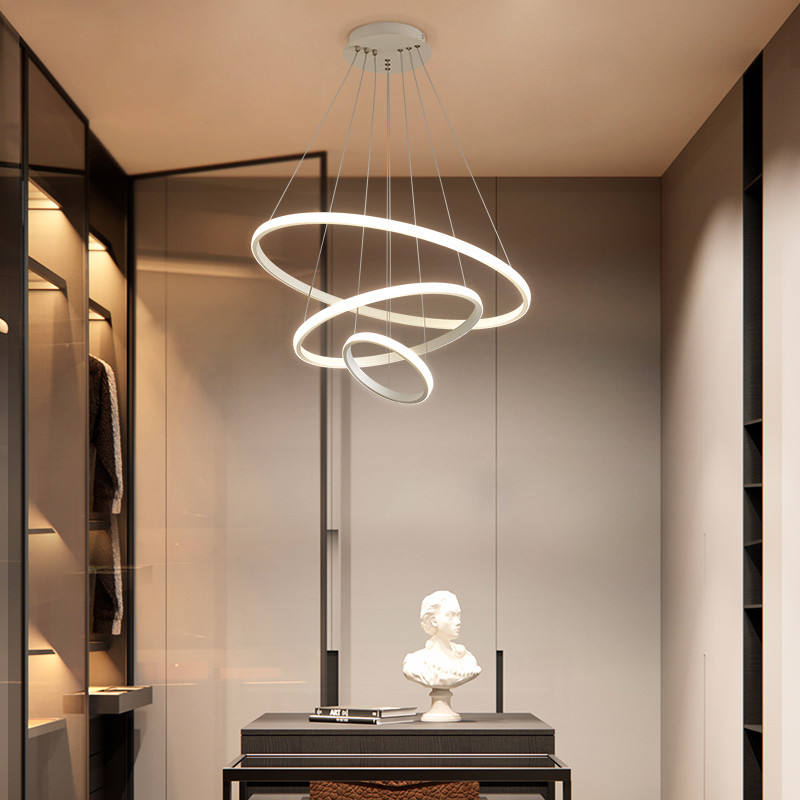 Contemporary Adjustable 3 Ring LED Pendant Lighting Fixture