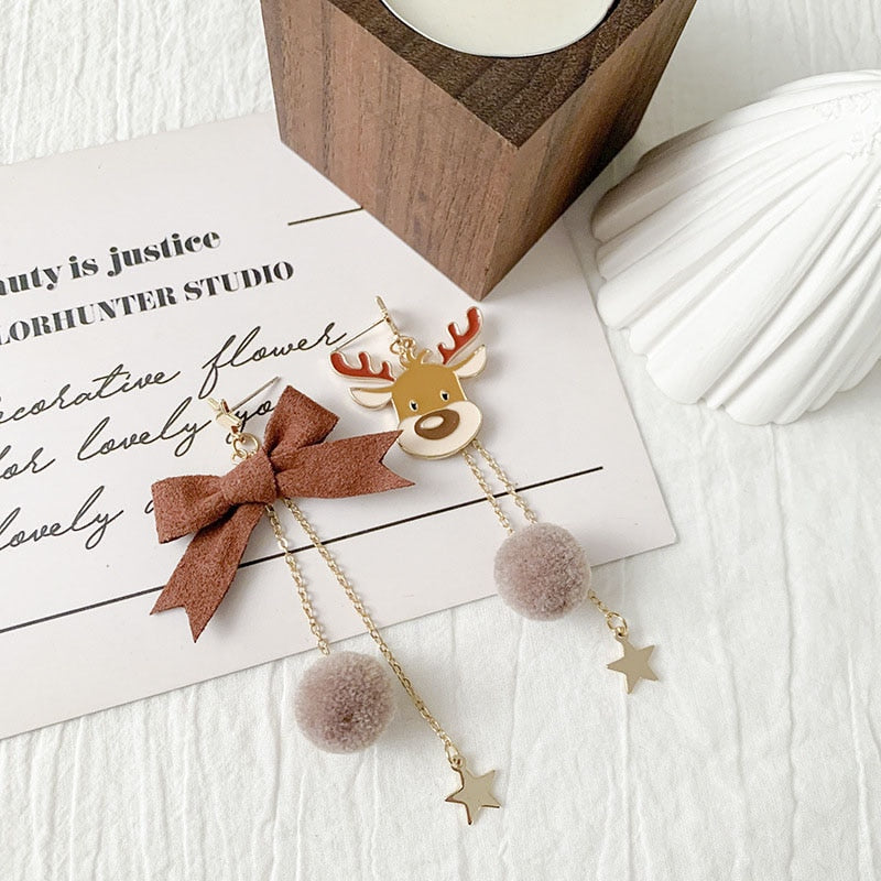 Festive Holiday Christmas Tree Dangle Earrings