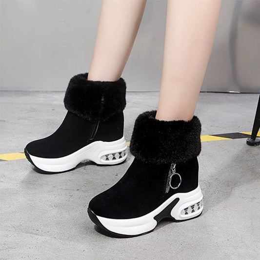 Cozy Fake Fur Zipper Ankle Boots - Luxicro