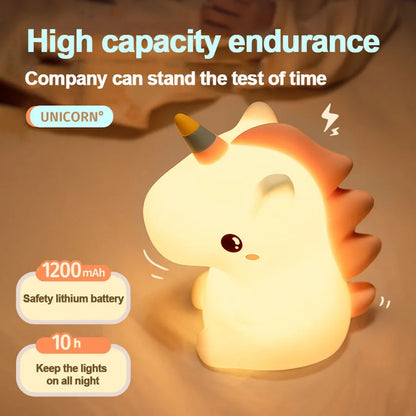 Fun Unicorn LED Nightlight Silicone USB Lamp
