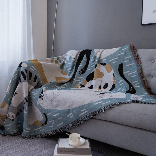 Cozy Autumnal Colored Sofa Blanket - Luxicro