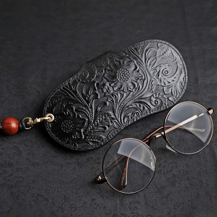 Premium Real Leather Eyeglass Case