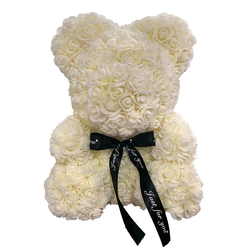 Artificial Flower Cute Stuffed Bear Toy