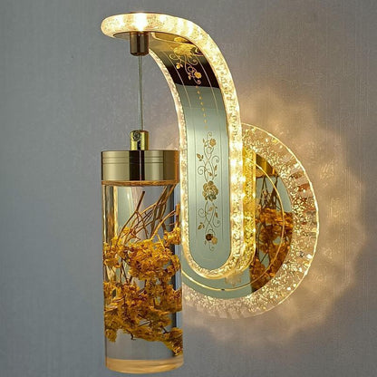 Elegant Glass Floral Dimmable Wall Lamp