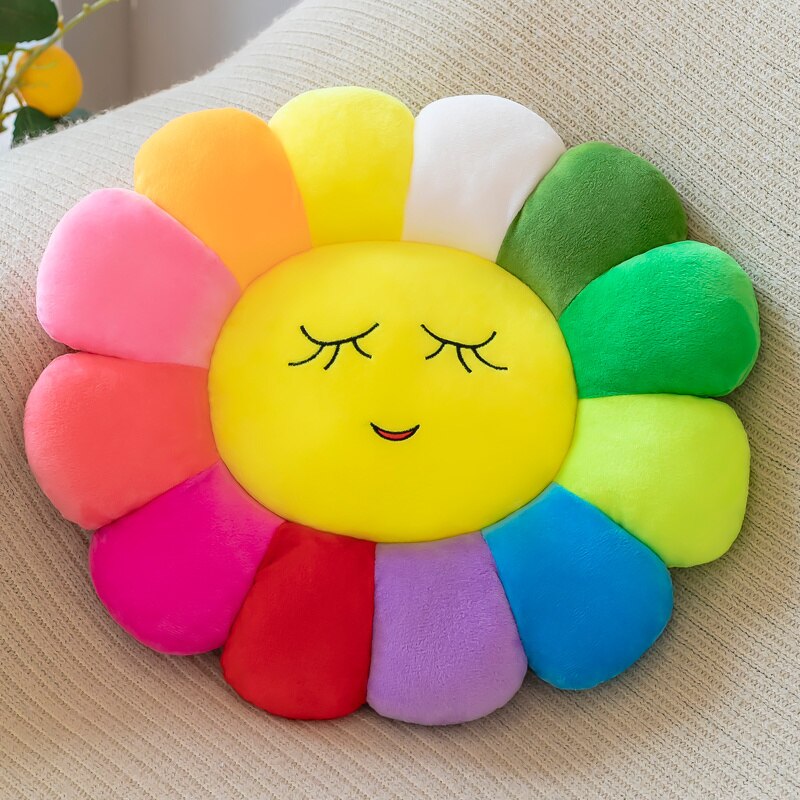 Colorful Patterned Plush Throw Pillow