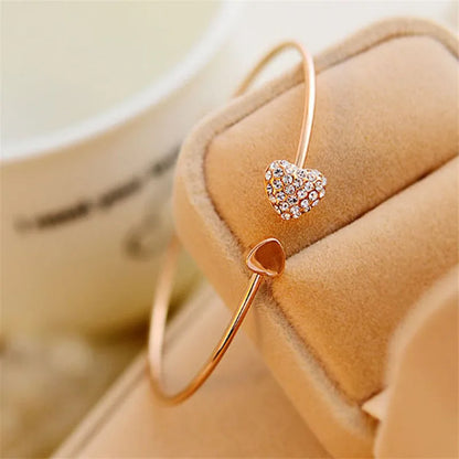 Dainty Love Heart Shaped Bangle