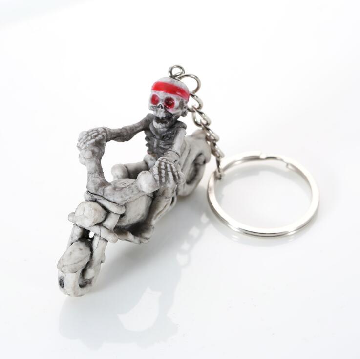 Dark Skull Silver Keychain Pendant