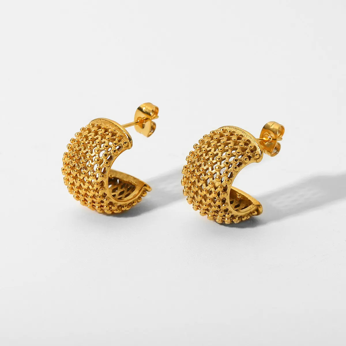 Elegant Metallic Round Hoop Earrings
