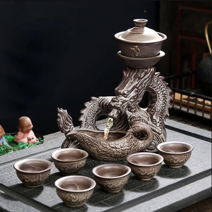 Traditional Asian Dragon Ceramic Tea Set - Luxicro