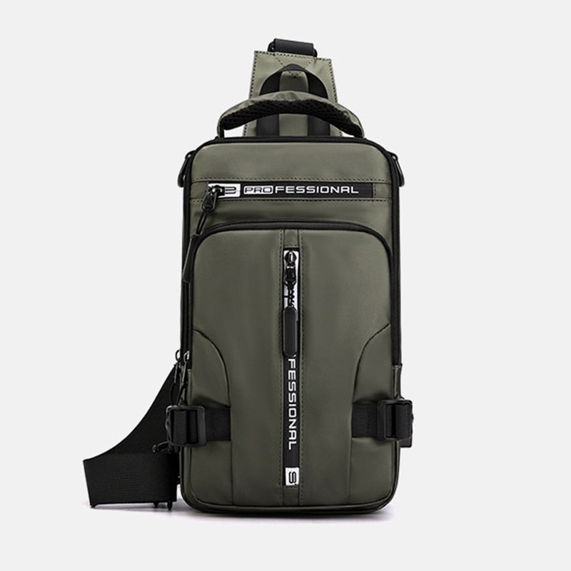 Waterproof Crossbody Bag with USB Charging and Pockets - Luxicro