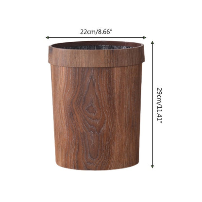 Rustic Wood Trash Can Basket