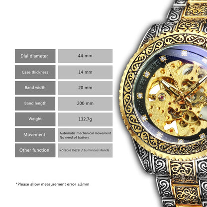 Vintage Style Engraved Automatic Men's Watch