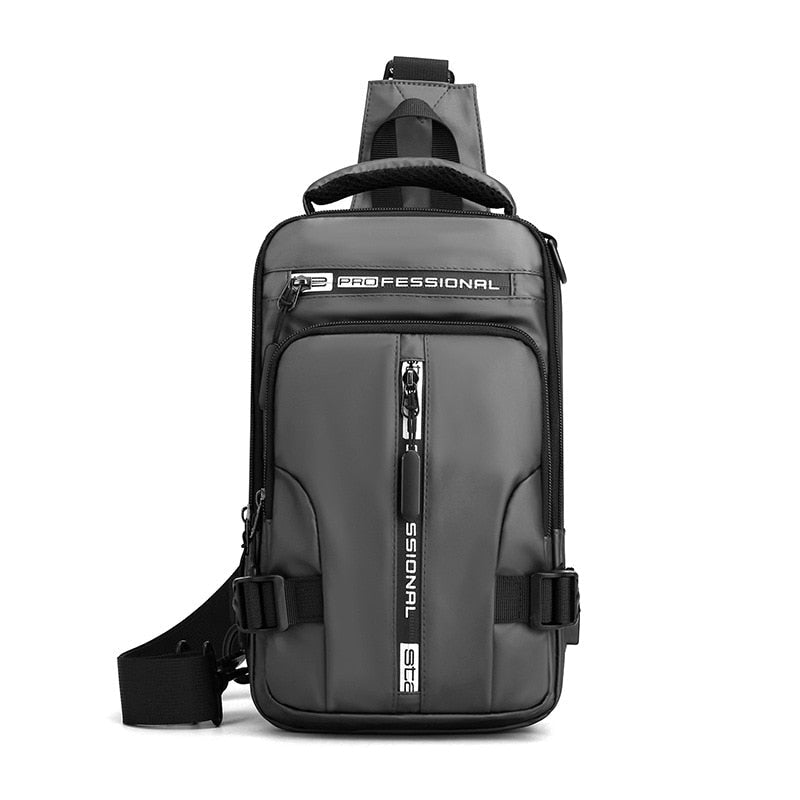 Waterproof Crossbody Bag with USB Charging and Pockets