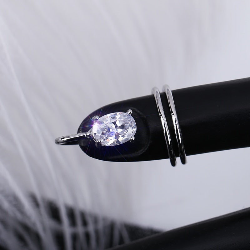Trendy Silver Stacking Slim Ring Set