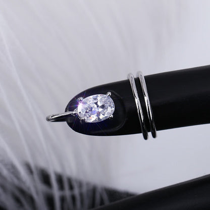 Trendy Silver Stacking Slim Ring Set