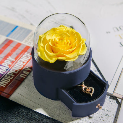 Beautiful Rose Pendant Necklace Gift Box