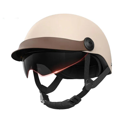 Classic Gloss Motorcycle Half Face Helmet with Visor