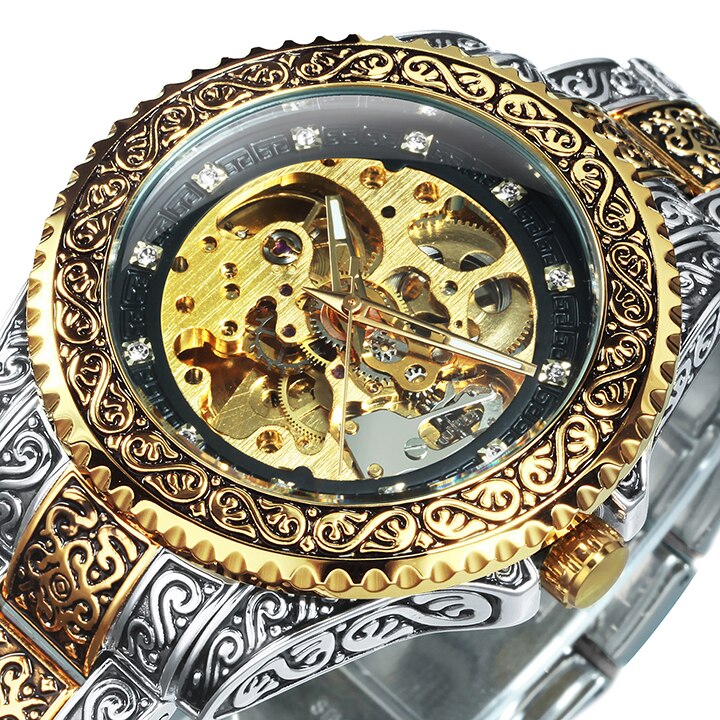 Vintage Style Engraved Automatic Men's Watch - Luxicro