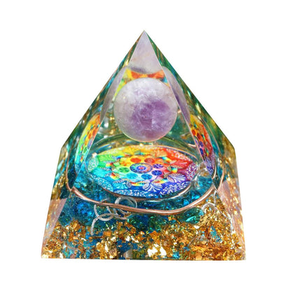 Healing Crystal Pyramid for Home Balance - Luxicro