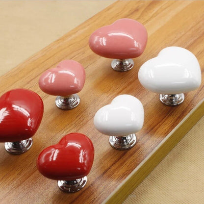 Stylish Ceramic Heart Door Knob Handle