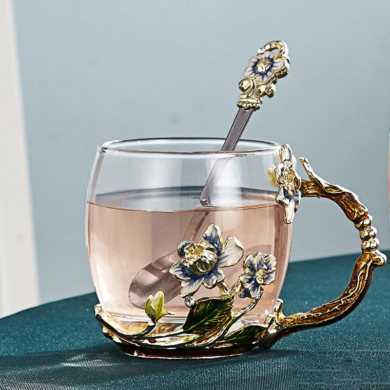 Beautiful Flower Patterned Coffee Mug - Luxicro