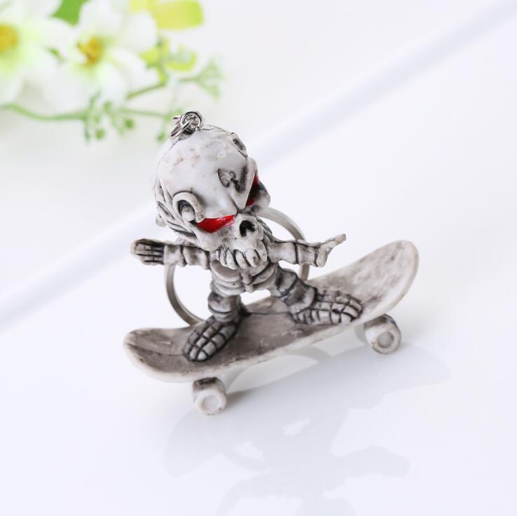 Dark Skull Silver Keychain Pendant