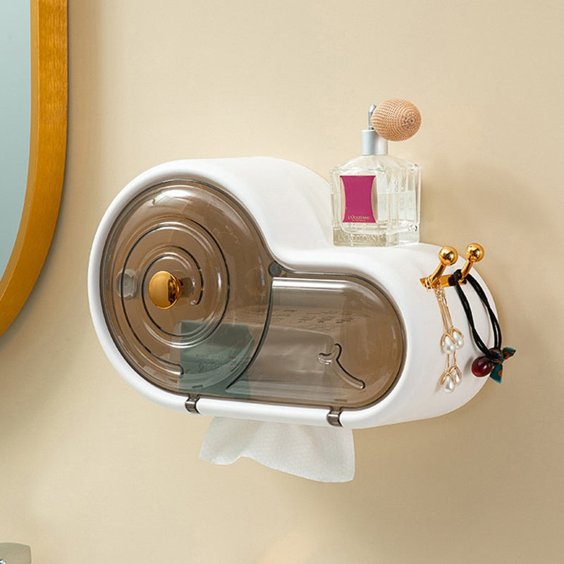 Compact Toilet Paper Holder and Storage Box - Luxicro