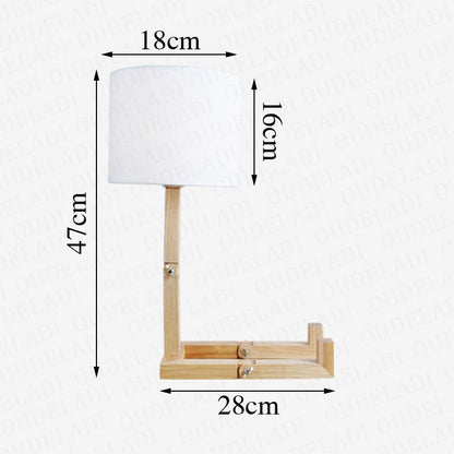 Rustic Wood Bedroom Night Lamp