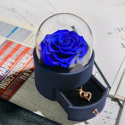Beautiful Rose Pendant Necklace Gift Box