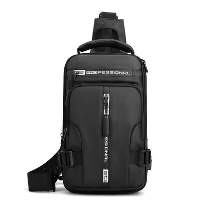 Waterproof Crossbody Bag with USB Charging and Pockets