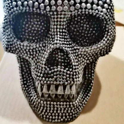 Big Metallic Skull Figurine Home Decor Statue