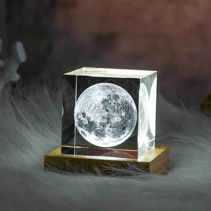 Sparkling Crystal Moon Table Lamp - Luxicro