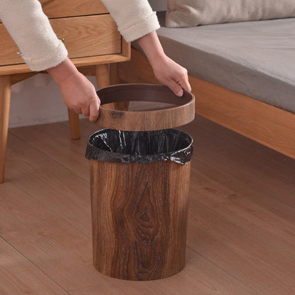 Rustic Wood Trash Can Basket