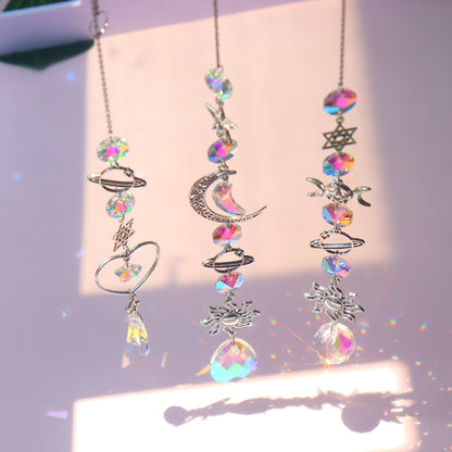 Delicate Crystal Moon Wind Chime Catcher