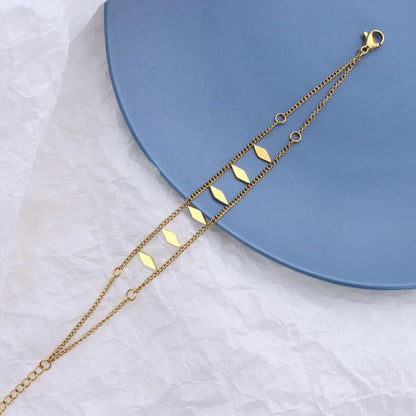 Glamorous 2 Tone Diamond Link Bracelet
