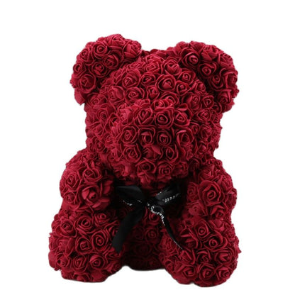 Artificial Flower Cute Stuffed Bear Toy