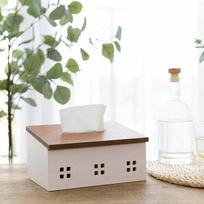 Natural Wood Tissue Box Holder for Kitchen Table - Luxicro